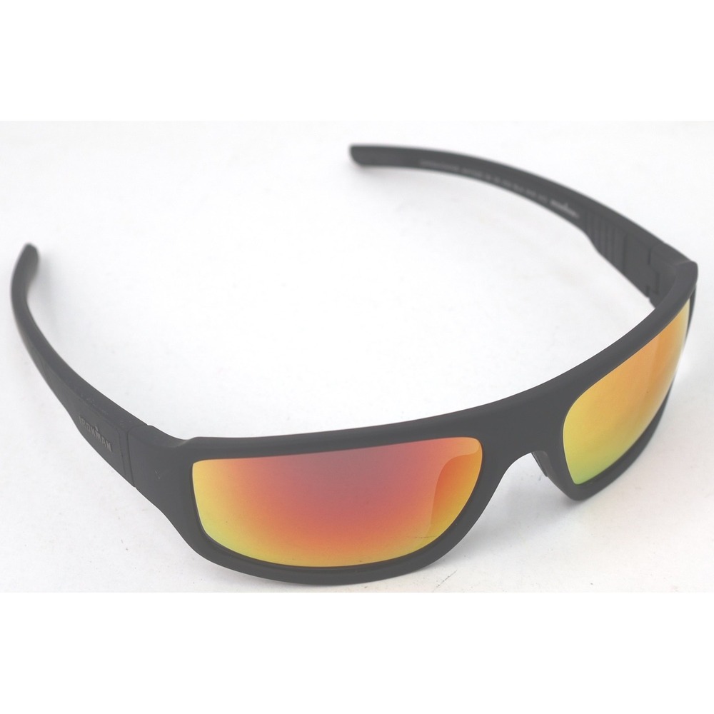 Ironman Sunglasses Men One Size Black Wrap Around Orange Mirrored AH1025